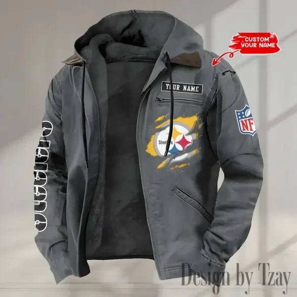 Pittsburgh Steelers Men's Casual Padded Jacket Hooded trending 2026 SPTPJH029