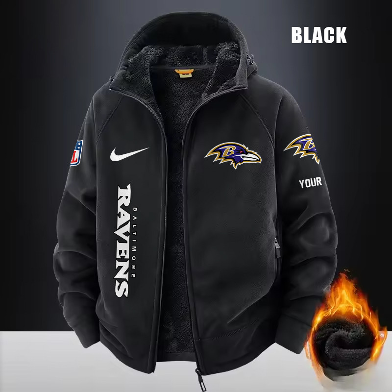 Baltimore Ravens Fleece Fashion Hooded Jacket Outdoor SPTFFHJ067
