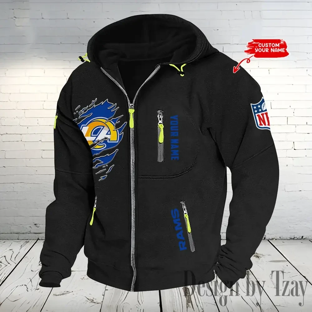 Los Angeles Rams Hooded Cardigan Zip Hoodie ANZ2DZH239