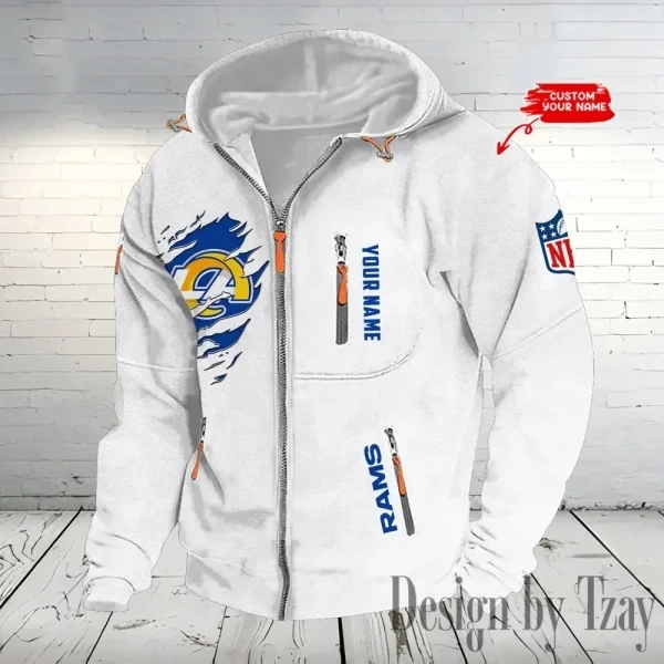 Los Angeles Rams Hooded Cardigan Zip Hoodie ANZ2DZH239