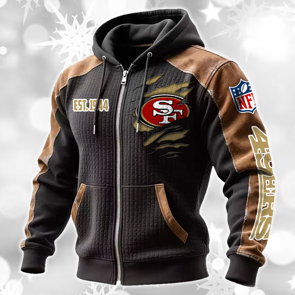 San Francisco 49ers Waffle Full-Zip Fleece Hoodie DMAG0028