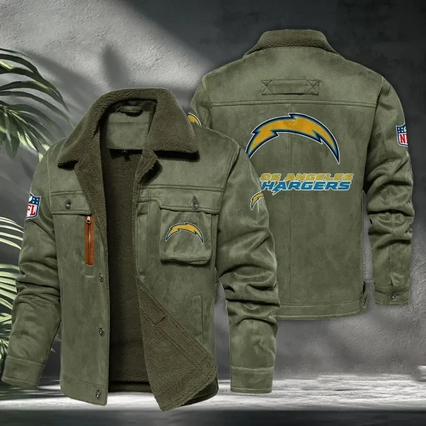 Los Angeles Chargers PURHLA018 Fur Collar Winter Casual Jacket