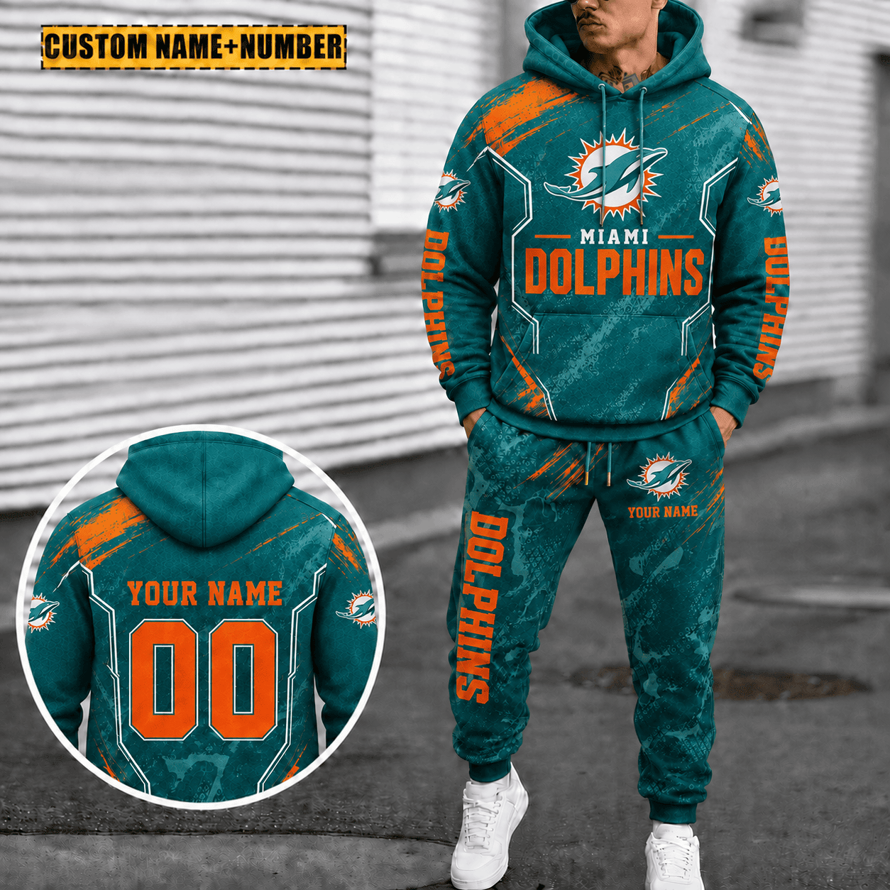 Miami Dolphins Personalized Combo Hoodie And Sweatpants Gift For Fan VAN3118