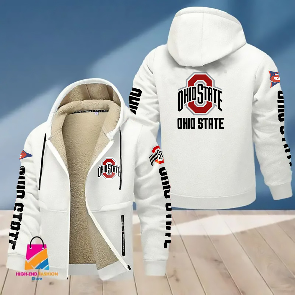 Ohio State Buckeyes Hoodie Zip Velvet Coat OHTZ08558