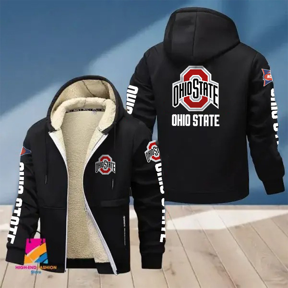 Ohio State Buckeyes Hoodie Zip Velvet Coat OHTZ08558