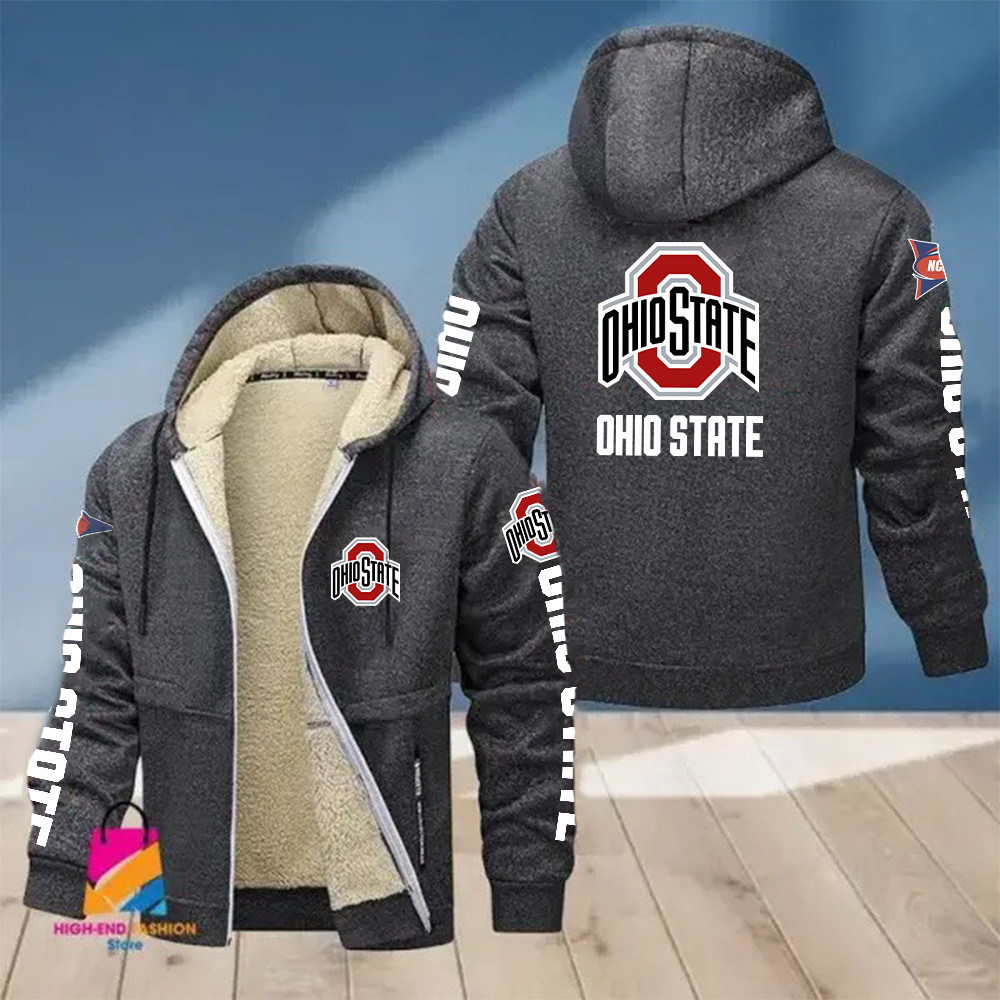 Ohio State Buckeyes Hoodie Zip Velvet Coat OHTZ08558