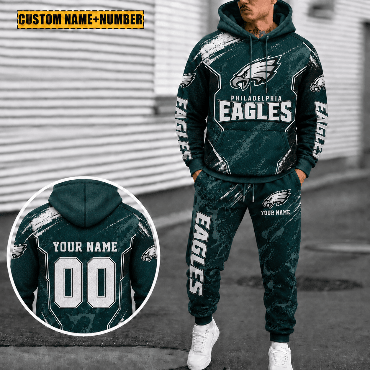 Philadelphia Eagles Personalized Combo Hoodie And Sweatpants Gift For Fan VAN3132