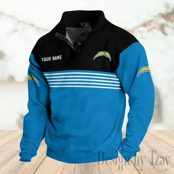 Los Angeles Chargers Buttoned Collar Sweatshirt New Design 2026 S9DBSCH2238