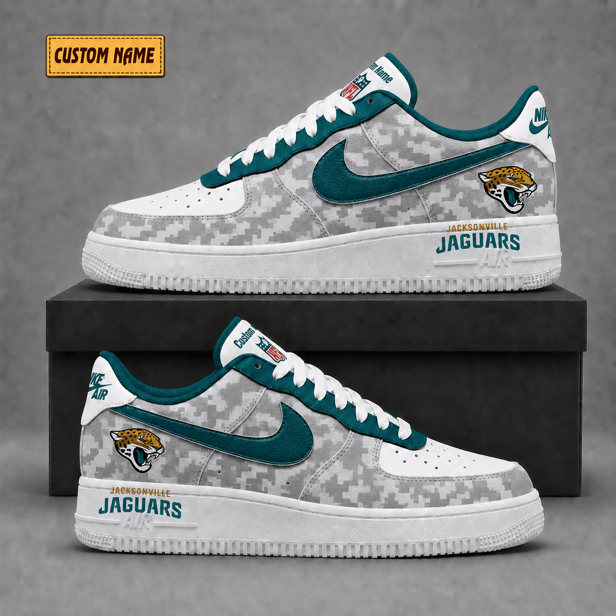 Jacksonville Jaguars | Premium NFL Fear The Team AF1 Sneakers - VA36234
