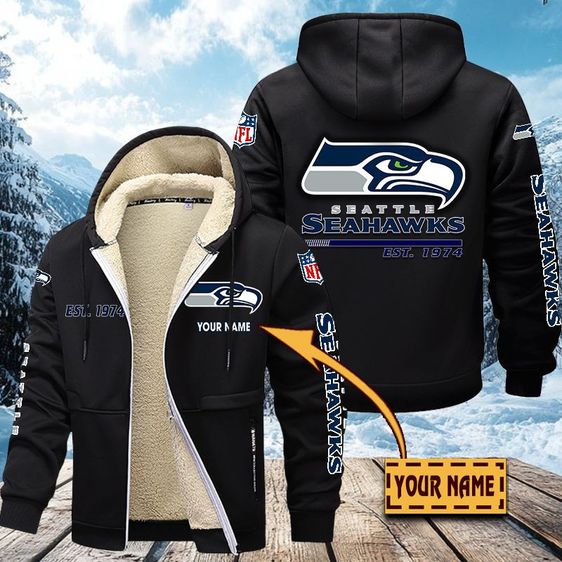 Seattle Seahawks Premium Sherpa-Lined Winter Hoodie – Personalized Edition VITZC099
