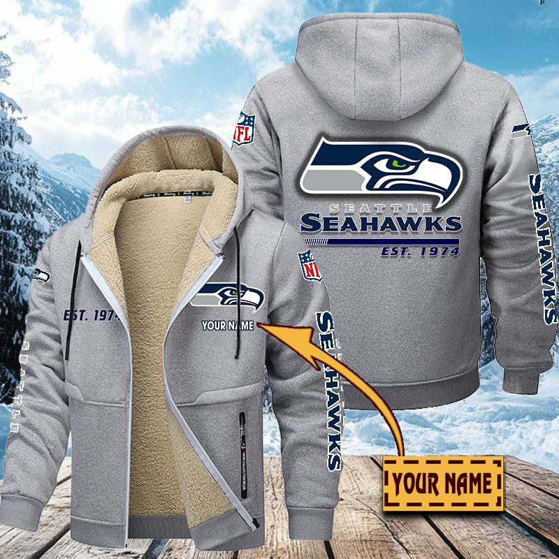 Seattle Seahawks Premium Sherpa-Lined Winter Hoodie – Personalized Edition VITZC099