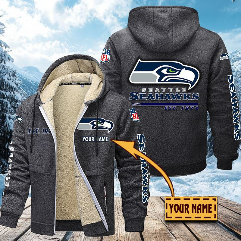 Seattle Seahawks Premium Sherpa-Lined Winter Hoodie – Personalized Edition VITZC099