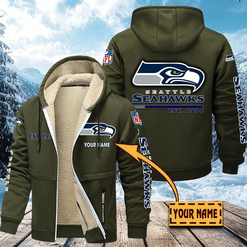 Seattle Seahawks Premium Sherpa-Lined Winter Hoodie – Personalized Edition VITZC099