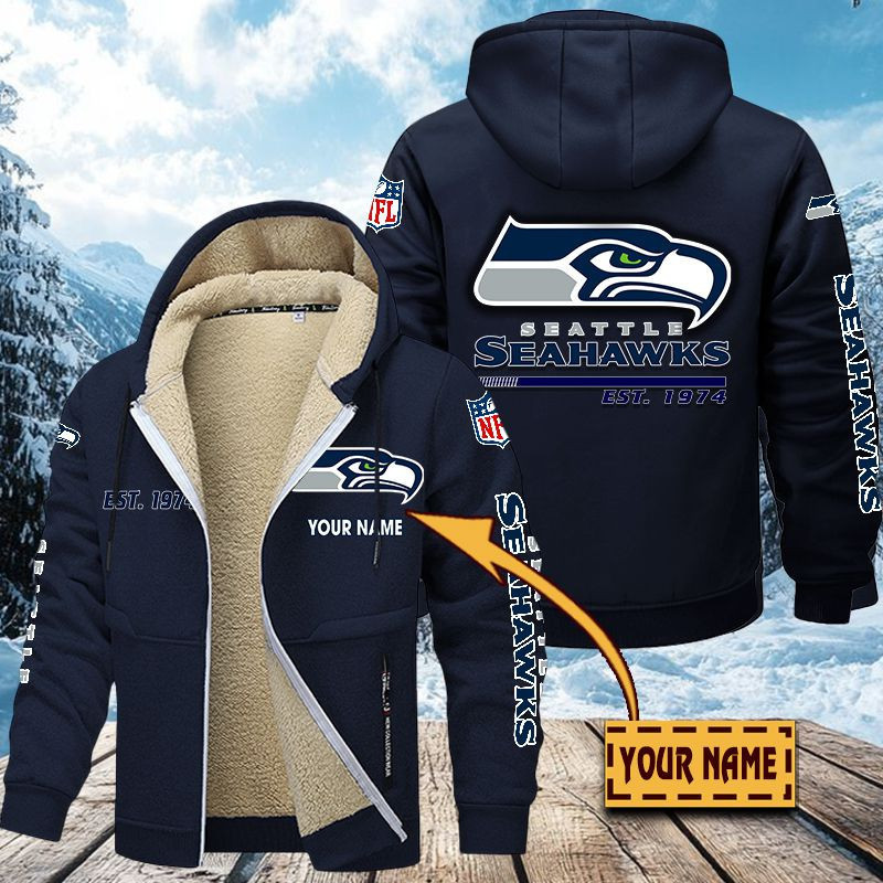 Seattle Seahawks Premium Sherpa-Lined Winter Hoodie – Personalized Edition VITZC099