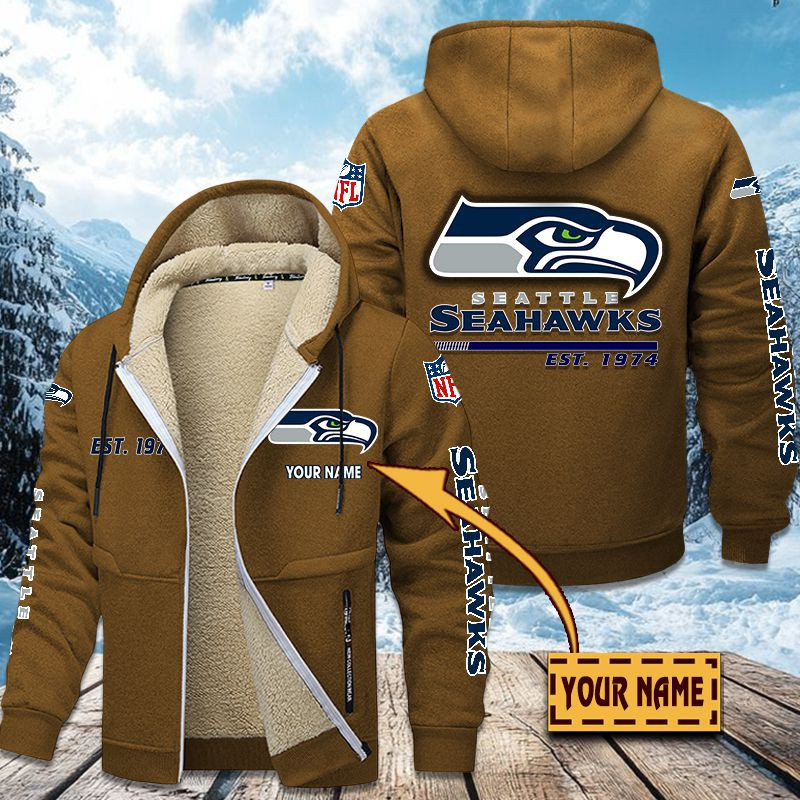 Seattle Seahawks Premium Sherpa-Lined Winter Hoodie – Personalized Edition VITZC099