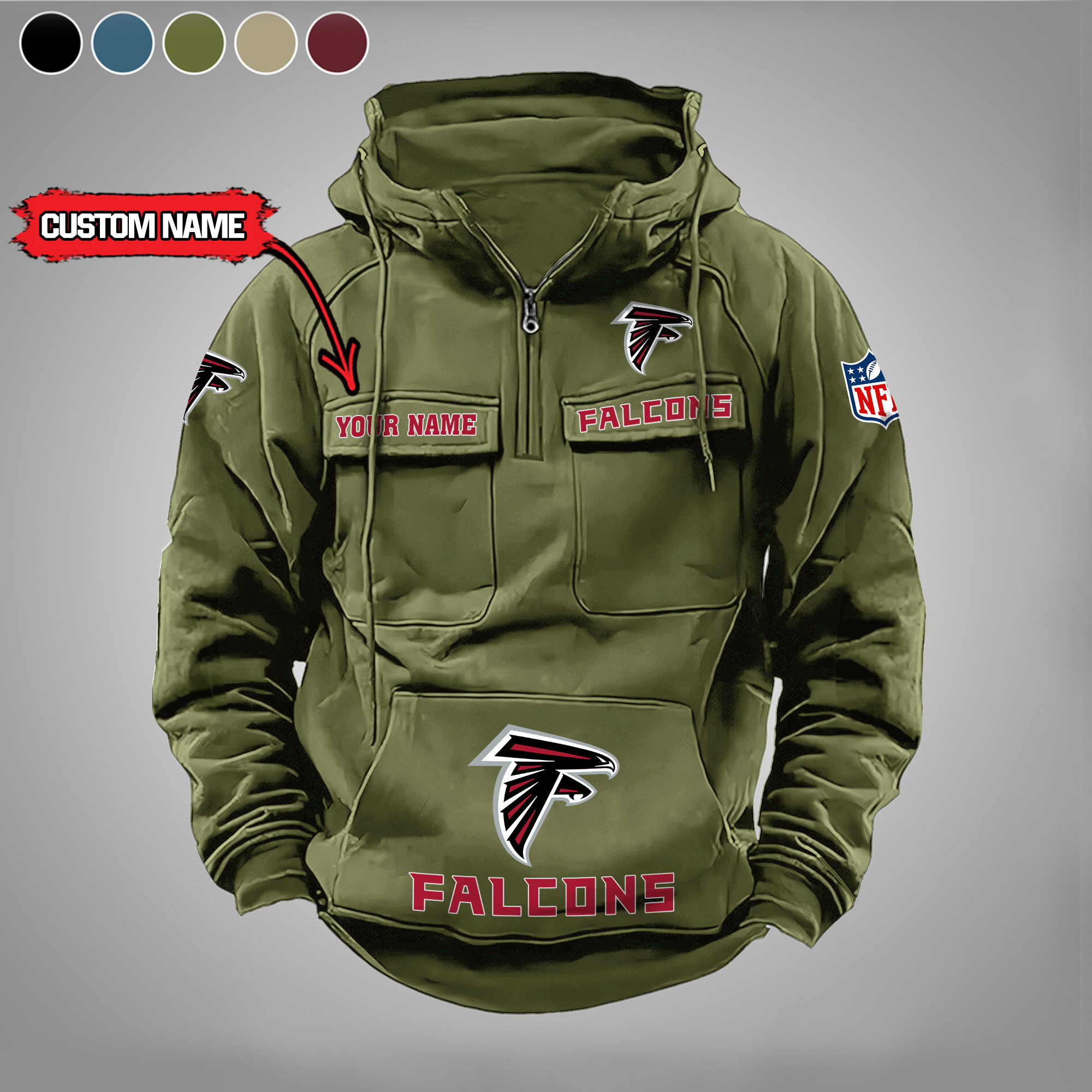 Atlanta Falcons Vintage Men Hoodie AZVMHD025