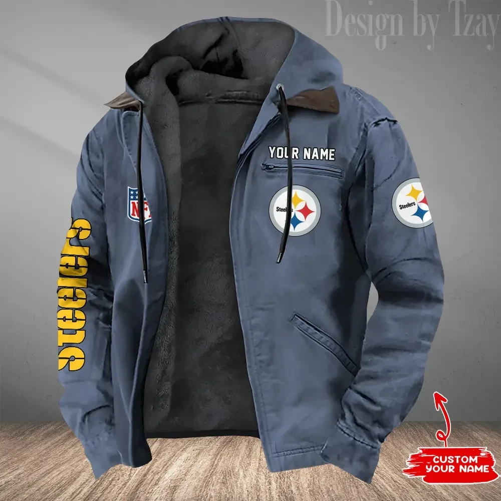 Pittsburgh Steelers Men's Casual Padded Jacket Hooded Trending 2026 SPTPJH092