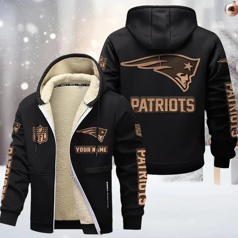 New England Patriots DMTZ0859 Premium Sherpa-Lined Winter Hoodie – Personalized Edition