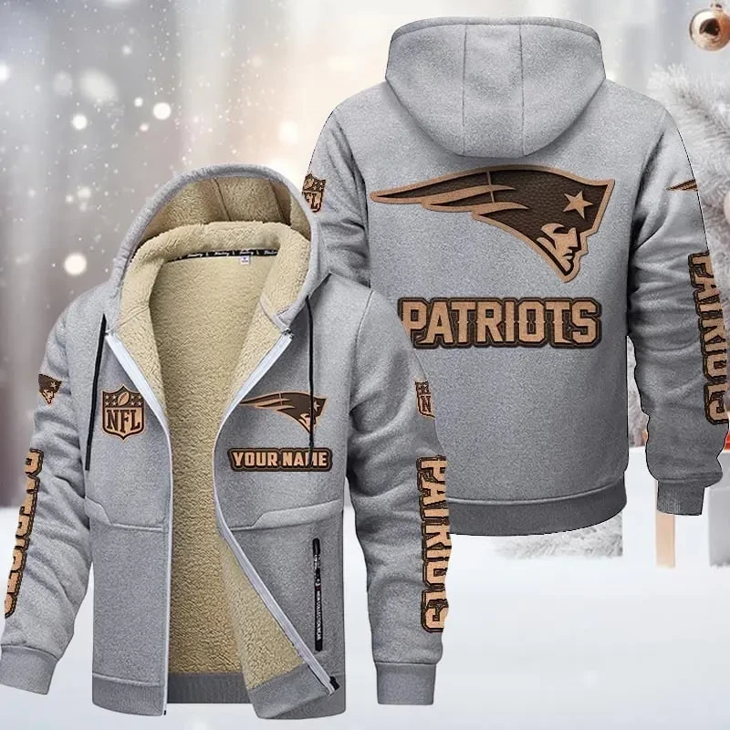 New England Patriots DMTZ0859 Premium Sherpa-Lined Winter Hoodie – Personalized Edition