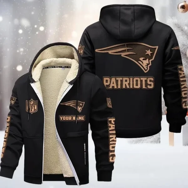 New England Patriots DMTZ0859 Premium Sherpa-Lined Winter Hoodie – Personalized Edition