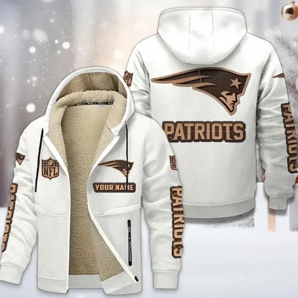 New England Patriots DMTZ0859 Premium Sherpa-Lined Winter Hoodie – Personalized Edition
