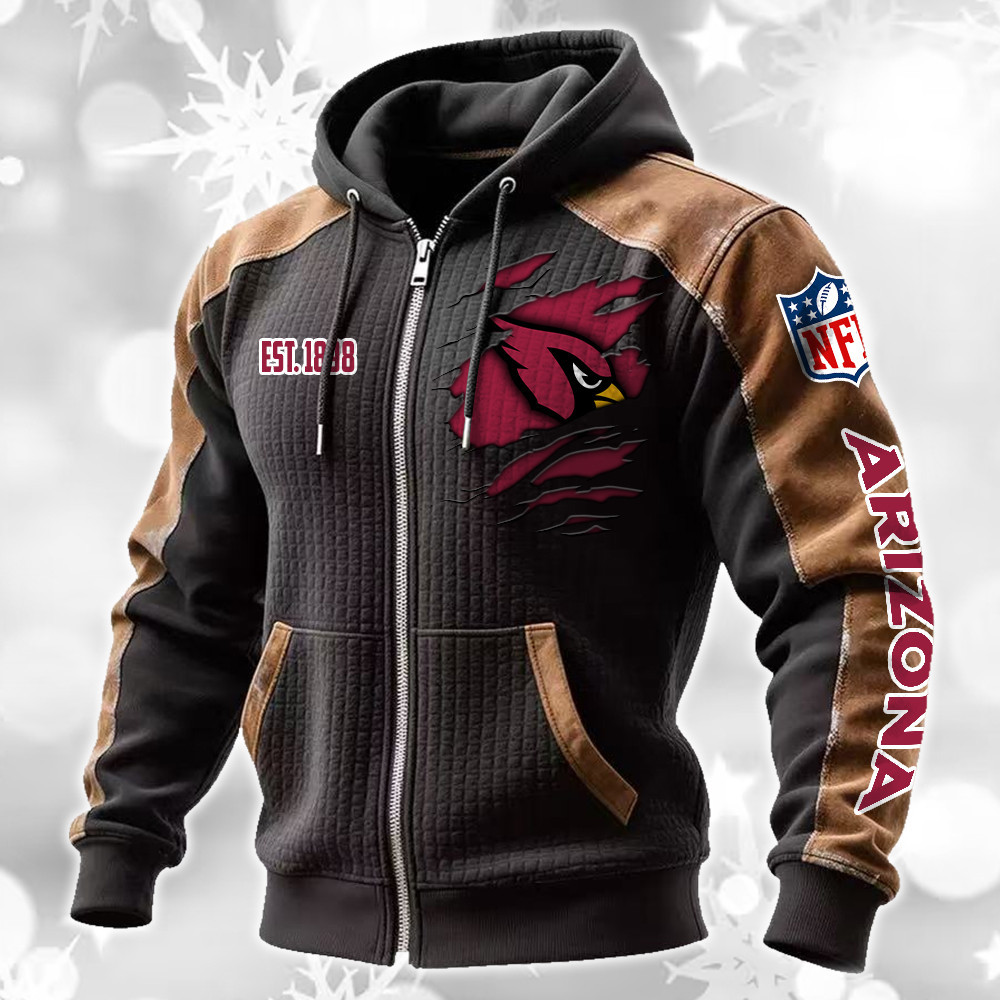Arizona Cardinals Waffle Full-Zip Fleece Hoodie DMAG0001