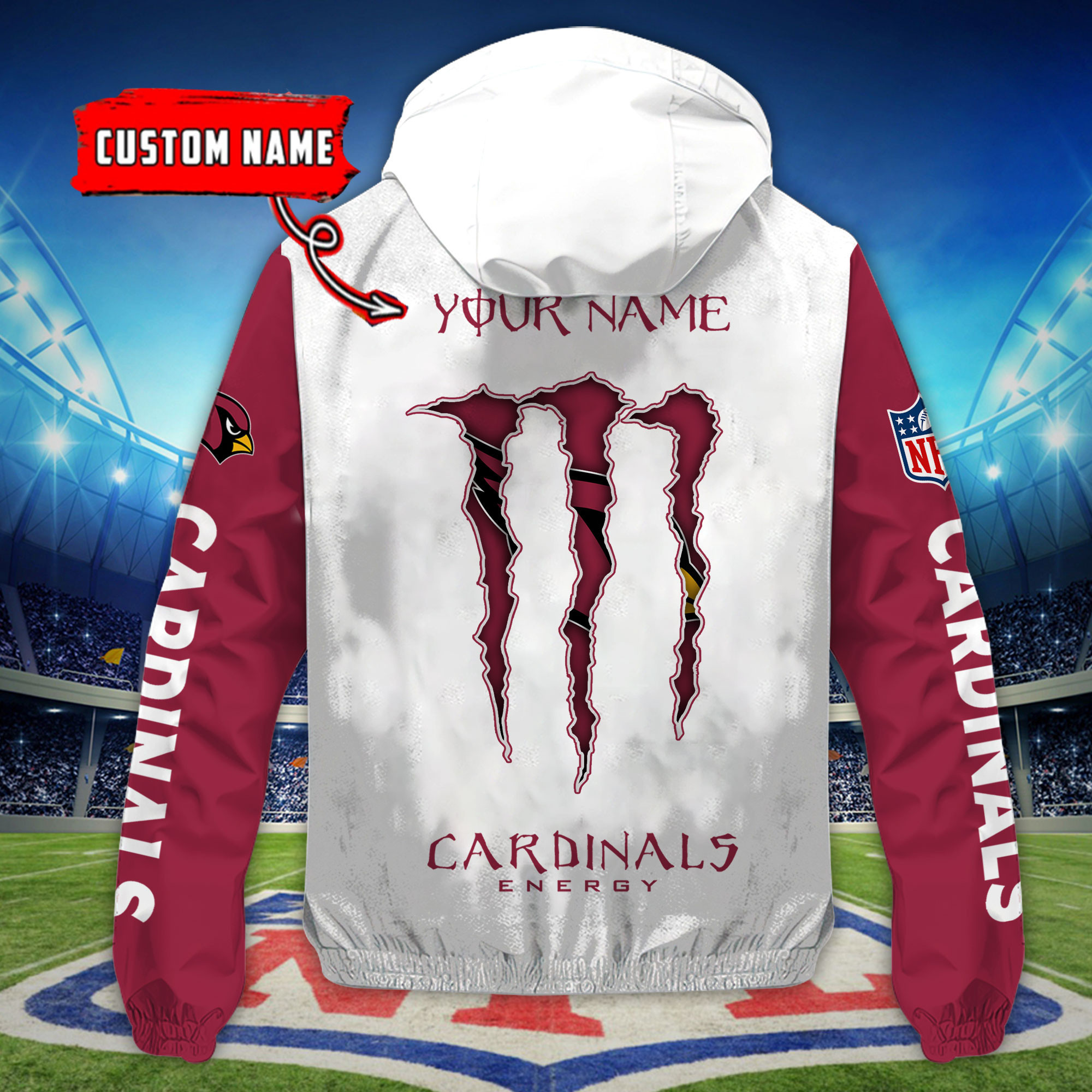 Arizona Cardinals Custom Windbreaker Outdoor Jacket Sport Fan Gift SPTWJACKET033