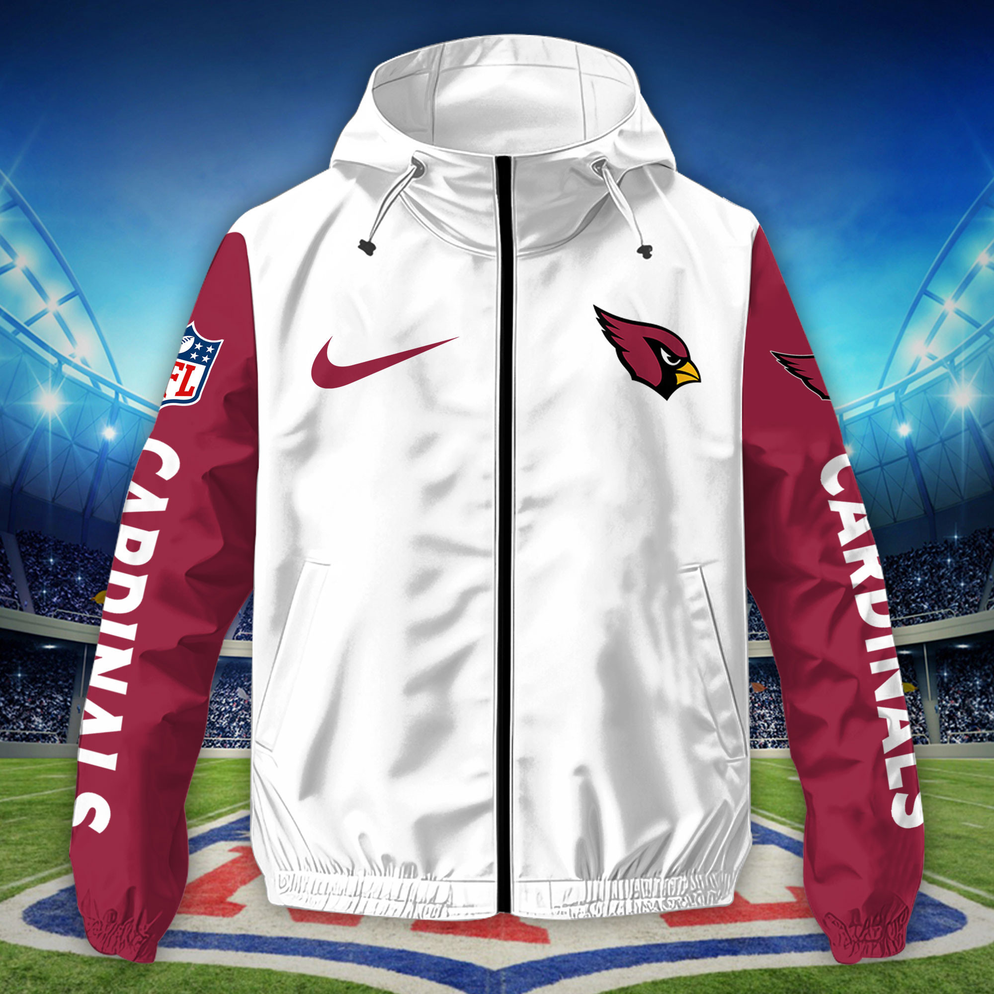 Arizona Cardinals Custom Windbreaker Outdoor Jacket Sport Fan Gift SPTWJACKET033