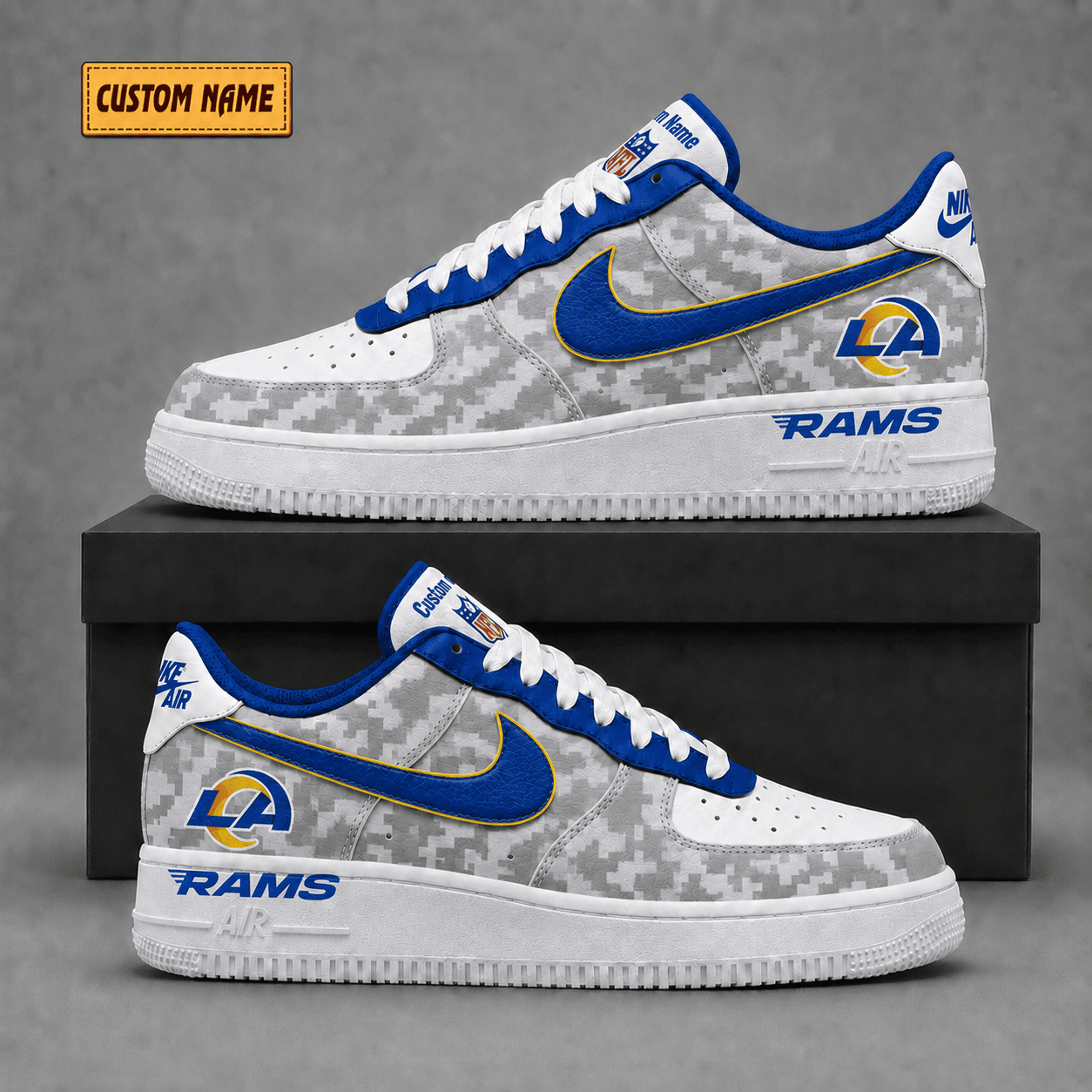 Los Angeles Rams | Premium NFL Fear The Team AF1 Sneakers - VA36243