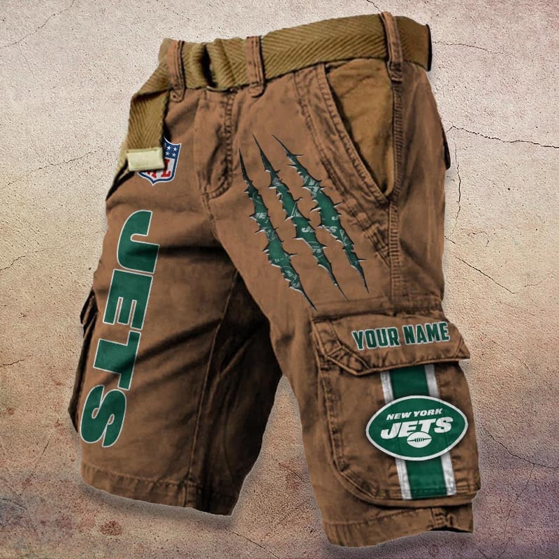 New York Jets Pocket Print Cargo Shorts (Belt Not Included) S9MCS090