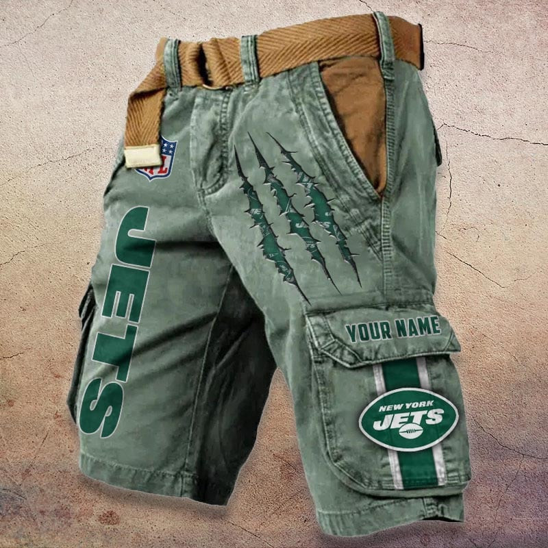 New York Jets Pocket Print Cargo Shorts (Belt Not Included) S9MCS090