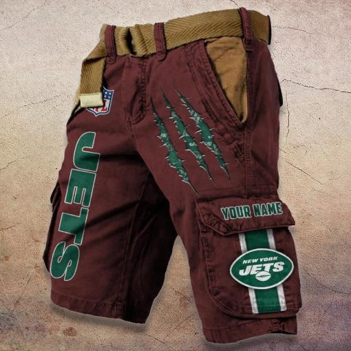 New York Jets Pocket Print Cargo Shorts (Belt Not Included) S9MCS090