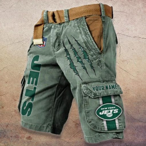 New York Jets Pocket Print Cargo Shorts (Belt Not Included) S9MCS090