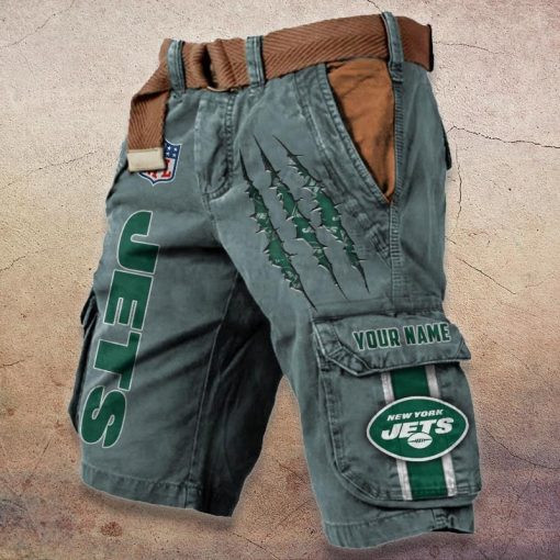 New York Jets Pocket Print Cargo Shorts (Belt Not Included) S9MCS090