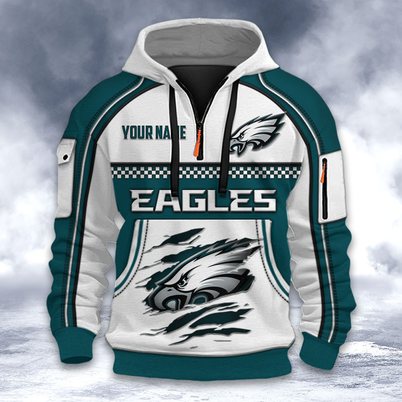 Philadelphia Eagles DMHT2612 3D Half-zip Hoodie