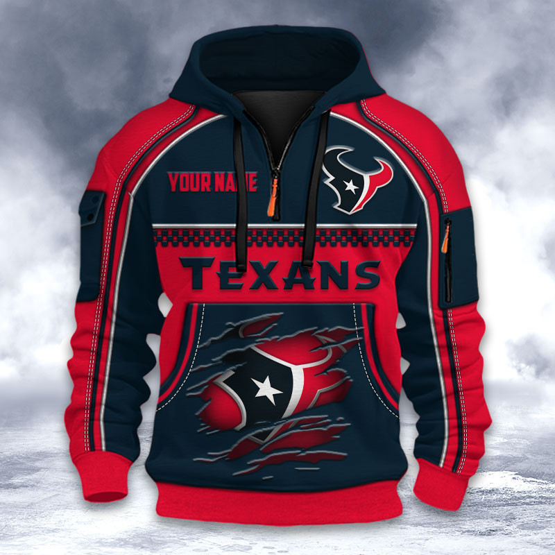 Houston Texans DMHT2599 3D Half-zip Hoodie