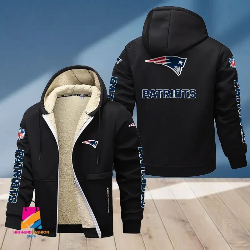 New England Patriots Multicolor Premium Thick Zip-Up Hoodie ANZTZH022