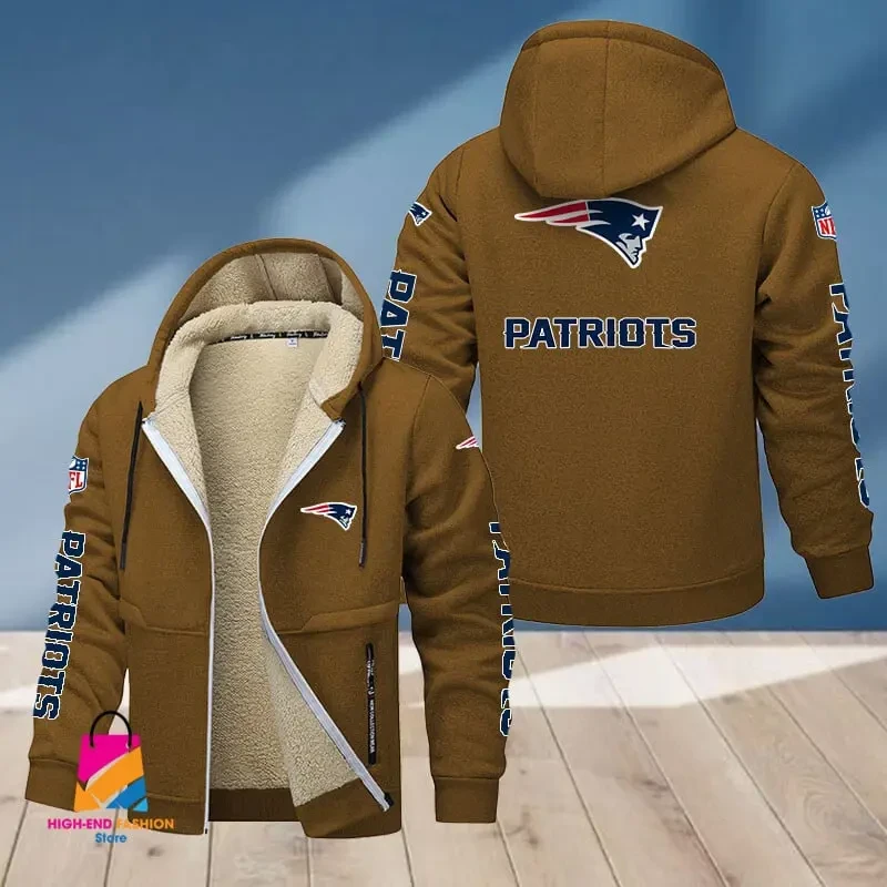 New England Patriots Multicolor Premium Thick Zip-Up Hoodie ANZTZH022