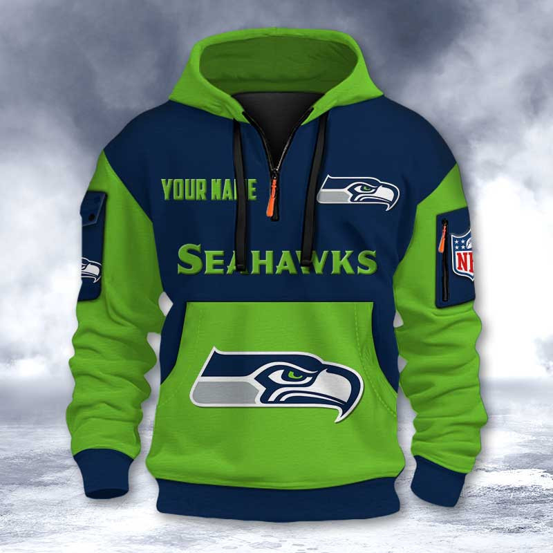 Seattle Seahawks DMHT2746 3D Half-zip Hoodie