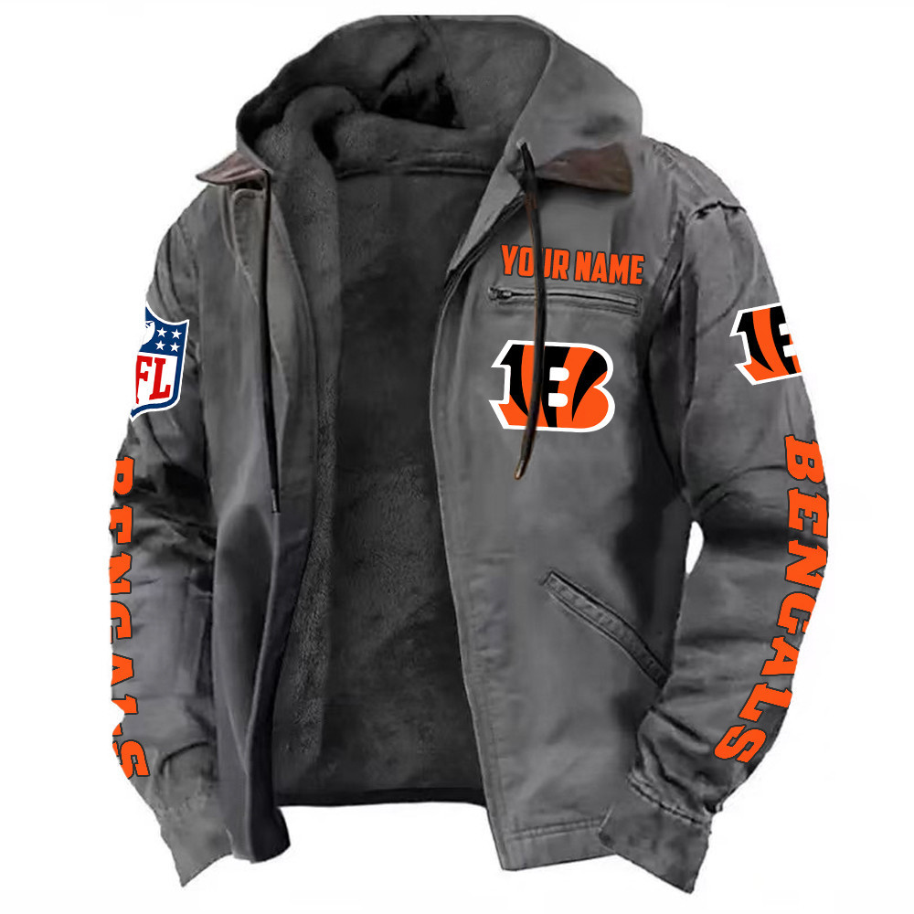 Cincinnati Bengals DMJK0007 Hooded Cardigan Jacket