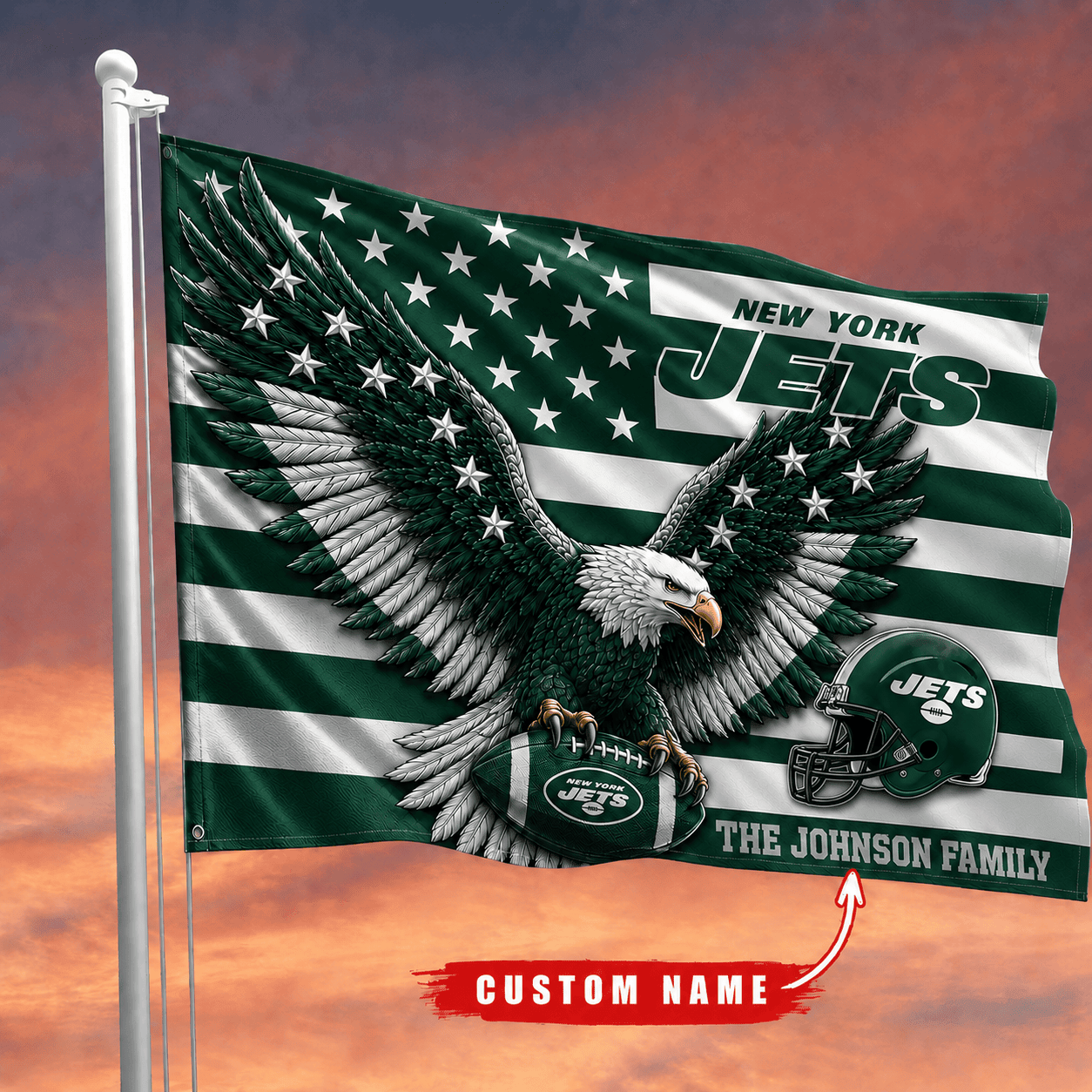 New York Jets-Flag-Custom Name VA3060