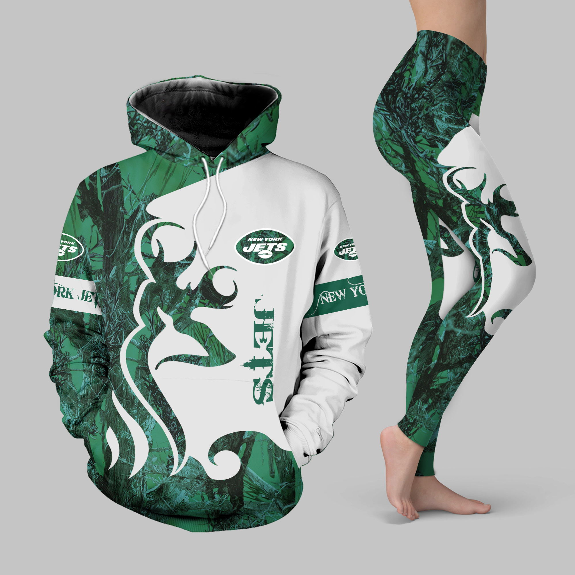 New York Jets Leggings And Hoodie BG53