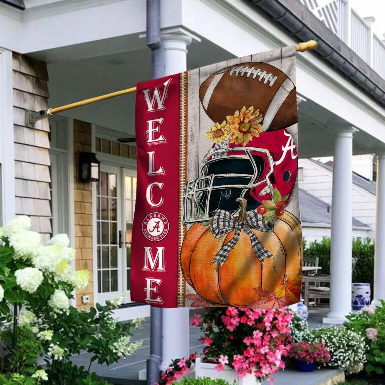 NCAA01Alabama Crimson Tide Welcome Fall Football Garden Flag – Double Sided Printed