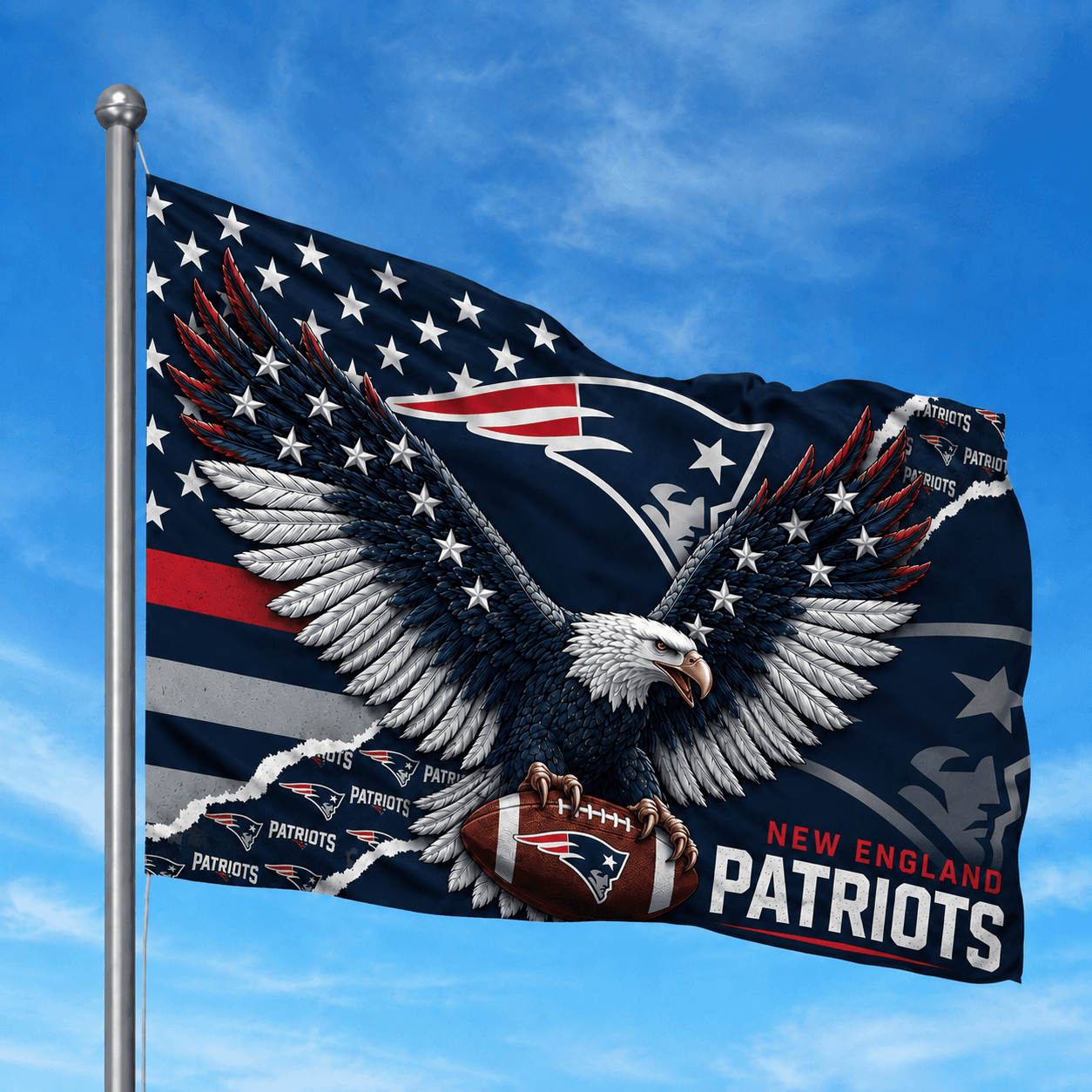 New England Patriots-Flag-Custom Name VA4253