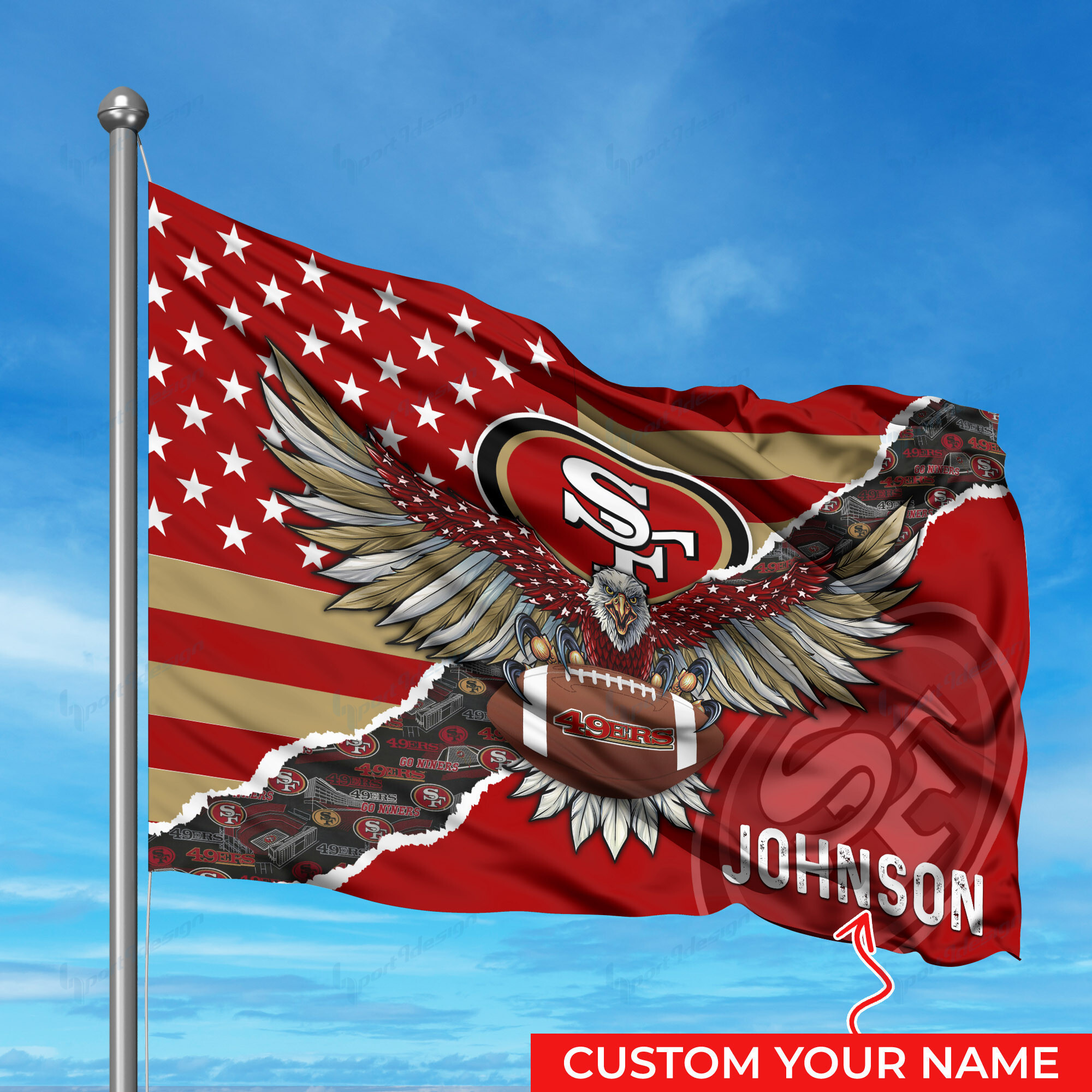 San Francisco 49ers Personalized Flag 301