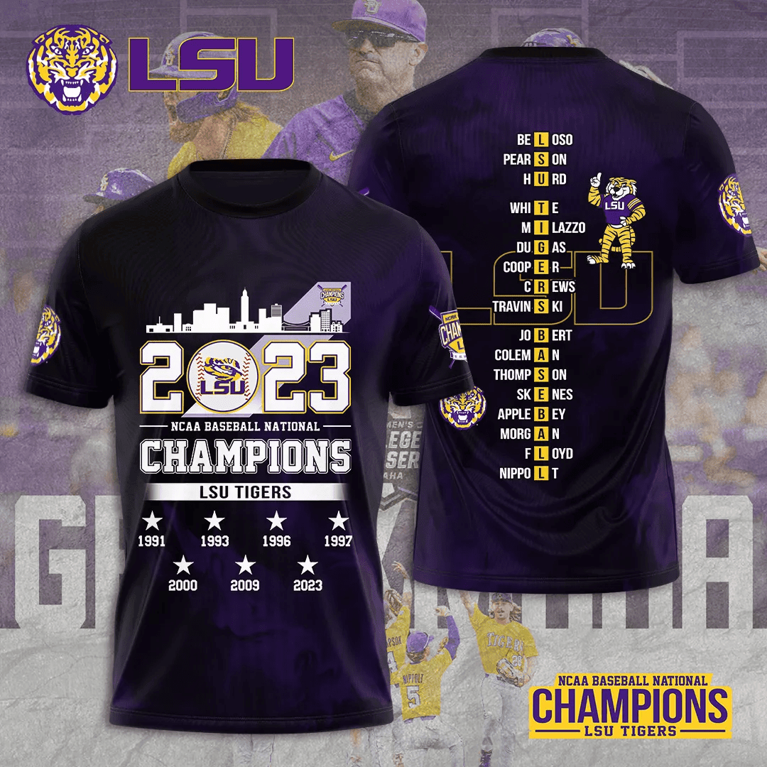 LSU Tigers Baseball 3D Apparels – TANTN1198