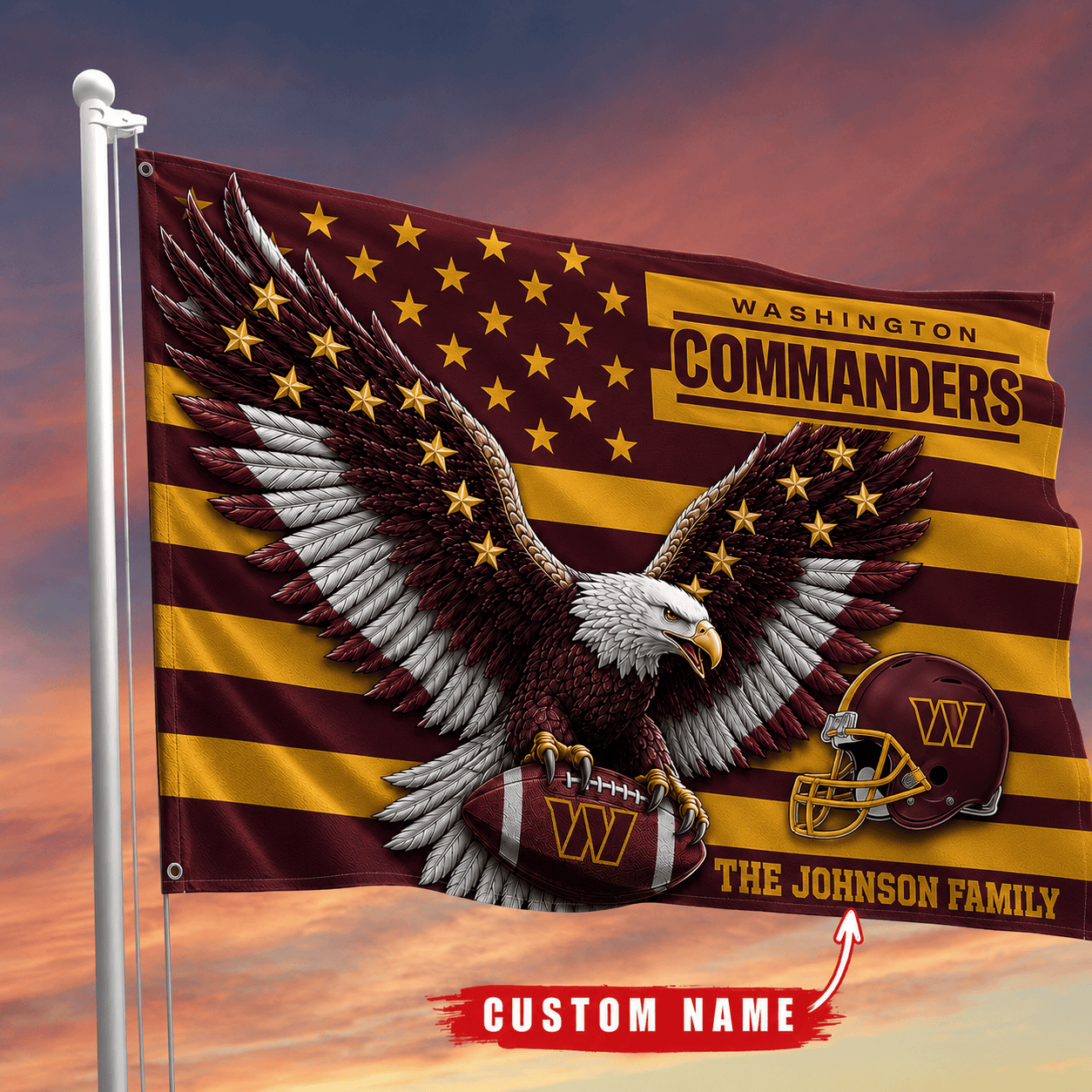 Washington Commanders-Flag-Custom Name VA3072