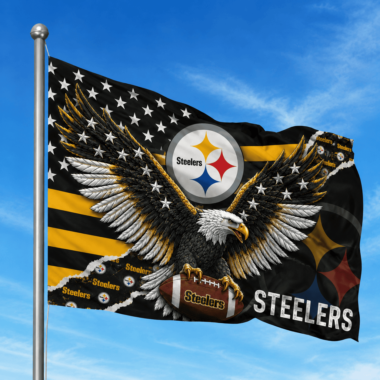 Pittsburgh Steelers-Flag-Custom Name VA4251