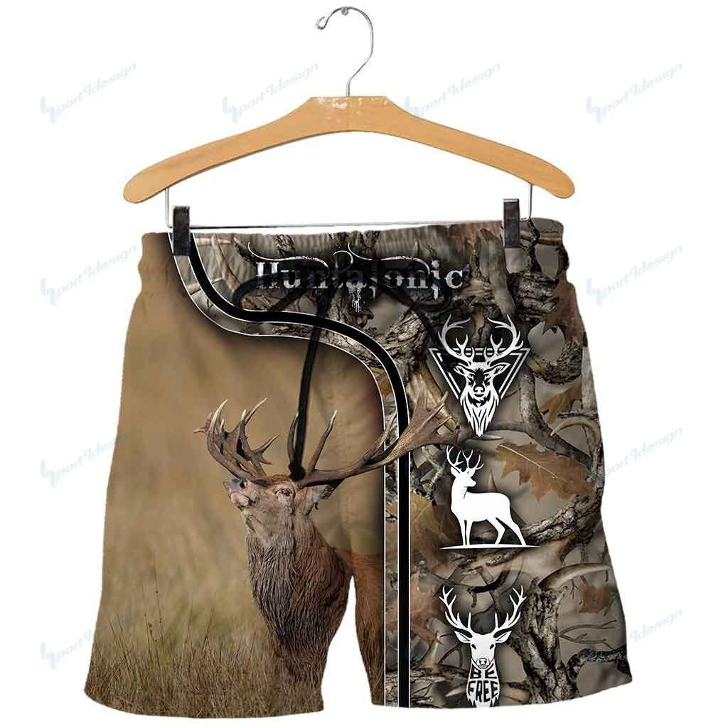 Camo Caribou Deer Hunting Hoodie Sweatshirt T-Shirt NM