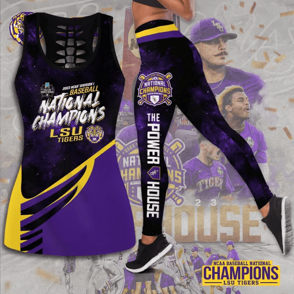 LSU Tigers Baseball Hollow Tank Top & Leggings – TANTN1235